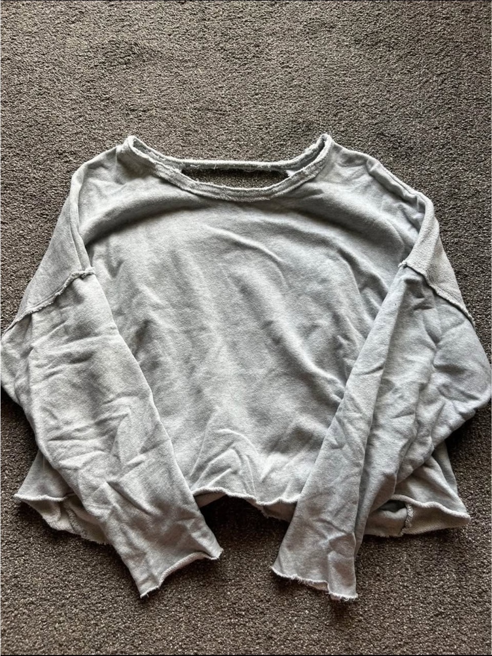 aerie Heather Gray Cropped Sweatshirt
